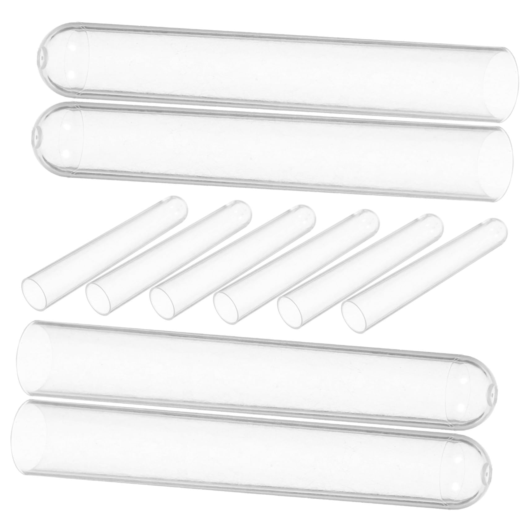 SOLUSTRE 10pcs Scientific Party Test Tubes Solid Storage Plastic Test Tubes Round Edge