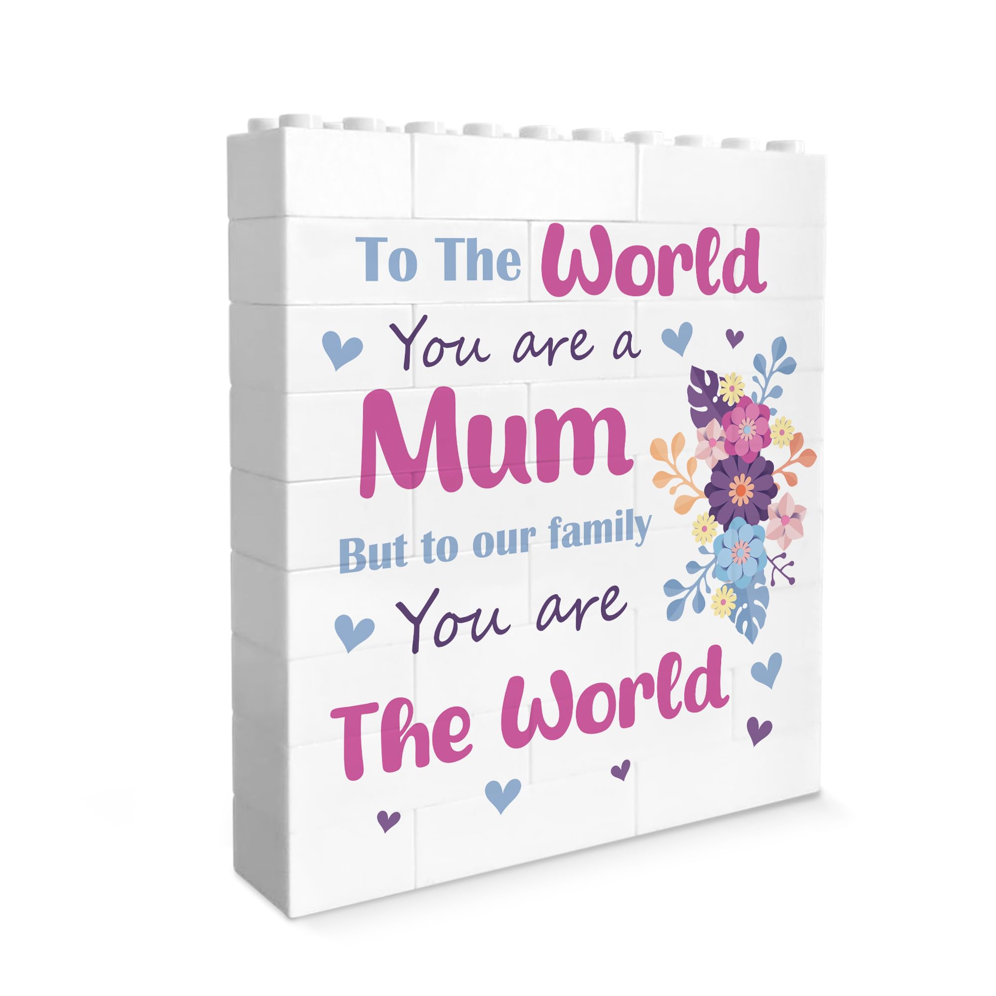 Red Ocean Mum Building Block Mum For Birthday Christmas From Daughter Son For Puzzle Thank You Keepsake Her