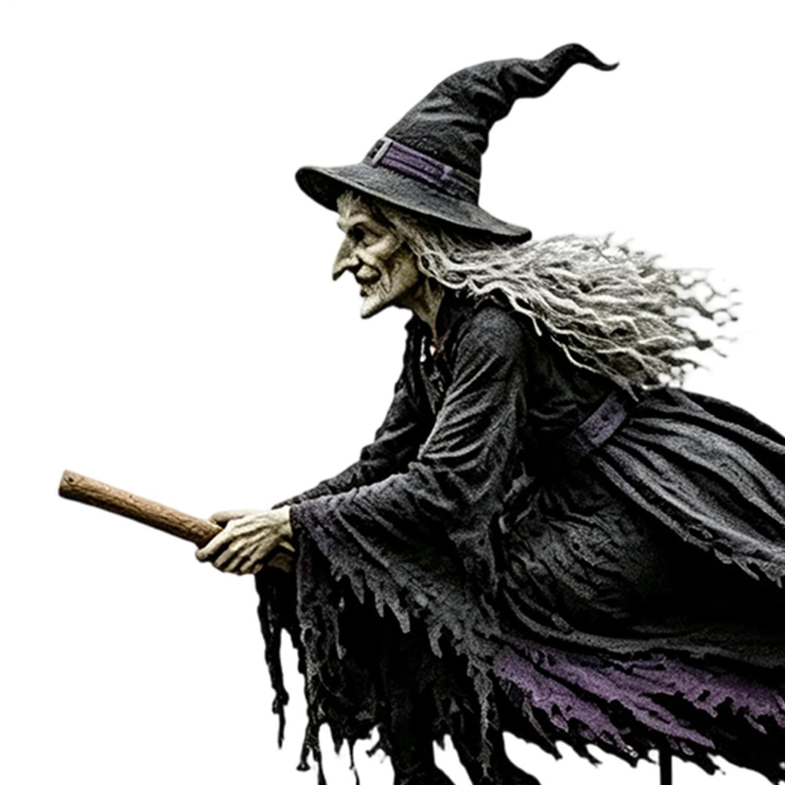 Wiatrak ogrodowy wiedźmy, metalowy wystrój na Halloween, odporny na warunki atmosferyczne trawnik tarasowy