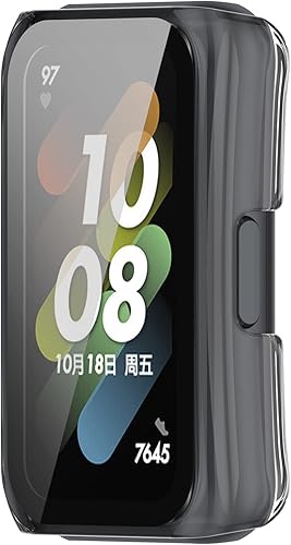 Miniatura 2 de Paquete de 2 fundas de reloj compatibles con Huawei Band 6Honor Band 7 6 para hombres y mujeres, marco de carcasa de PC y película templado HD para