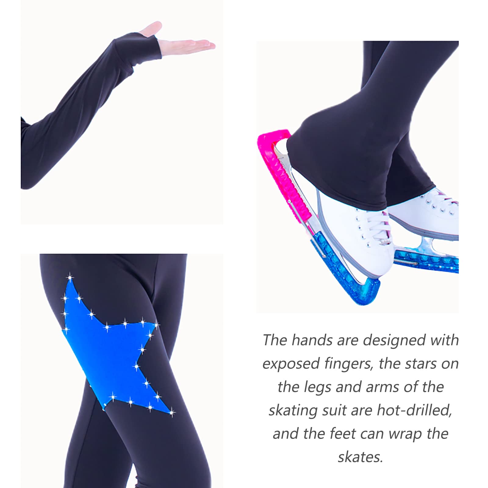 Songyi Kombinezon do łyżwiarstwa figurowego dla dorosłych i dzieci, kurtka do jazdy na łyżwach, treningowa odzież sportowa (rozmiar: S, kolor: fioletowy-spandex)