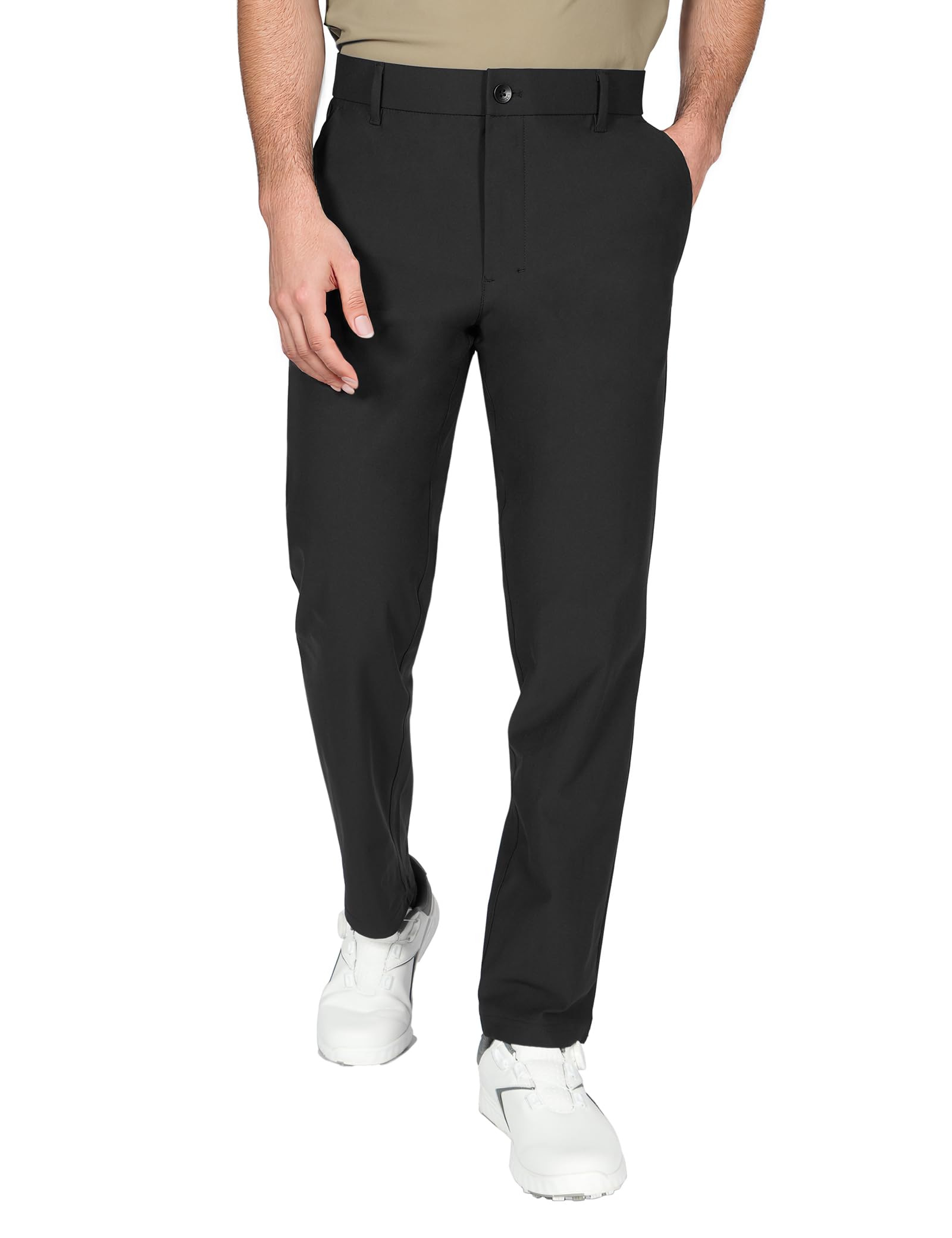 Soojun Mens 4-Way Stretch Performance Golf Pants Quick-Dry Lightweight Tech Trousers Versatile Business Casual Dress Pants
