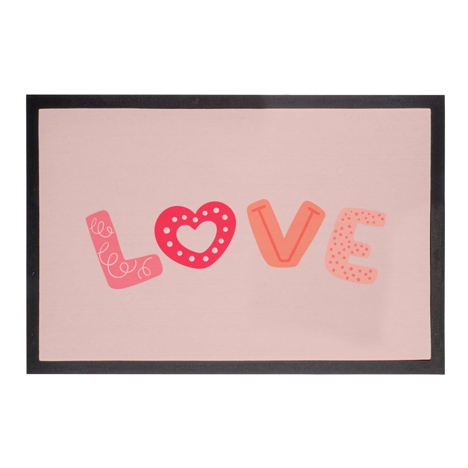 Paillasson rose Love tapis entrée original dessin mignon 75x50