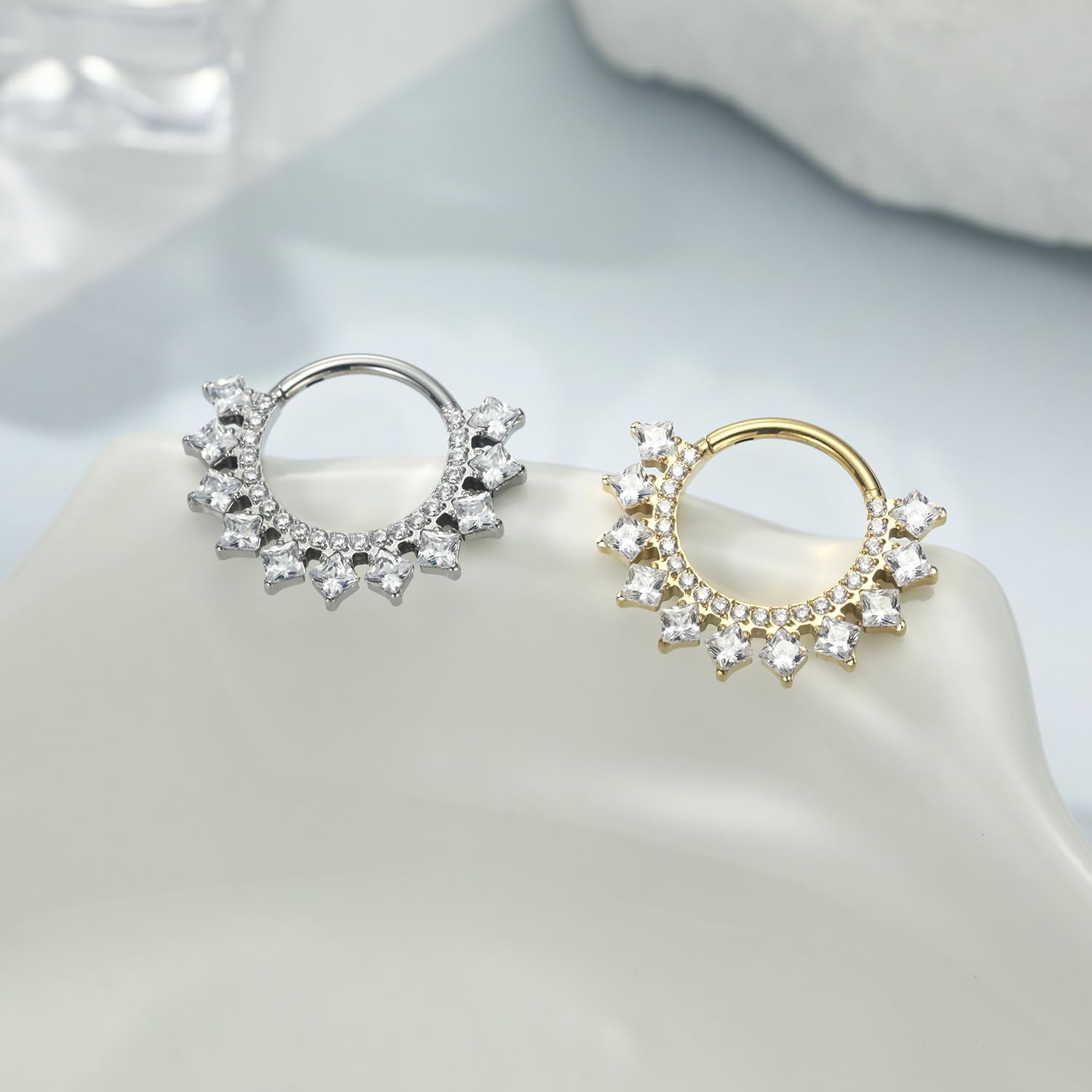 FUNLMO 316L Surgical Steel Septum Ring Daith Piercing Jewelry Nose Ring Hoop Tragus Helix Rook Piercing Jewelry Cartilage Earrings For Women Men - Image 4