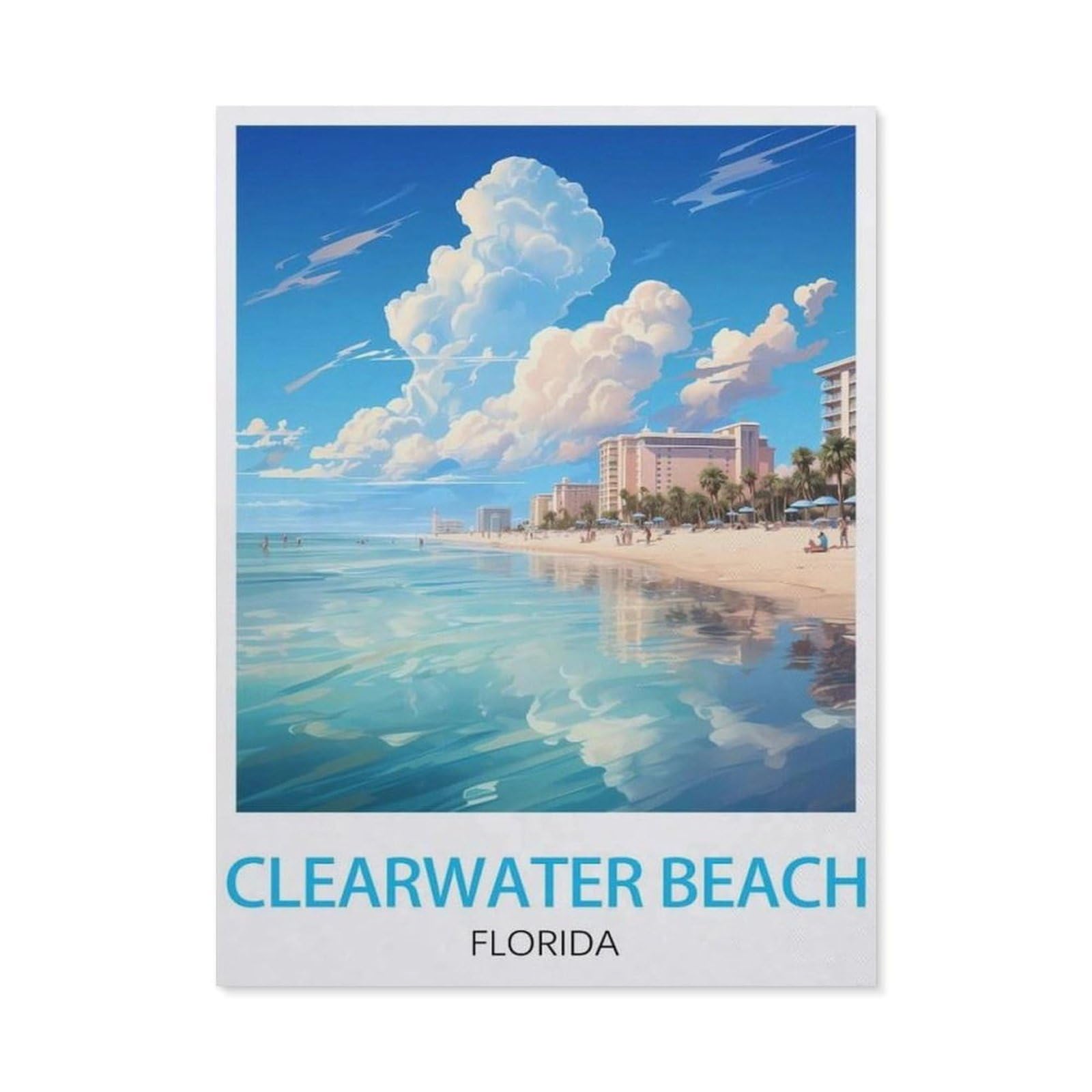 Plaque métal étain Plage de Clearwater Floride pour déco cuisine