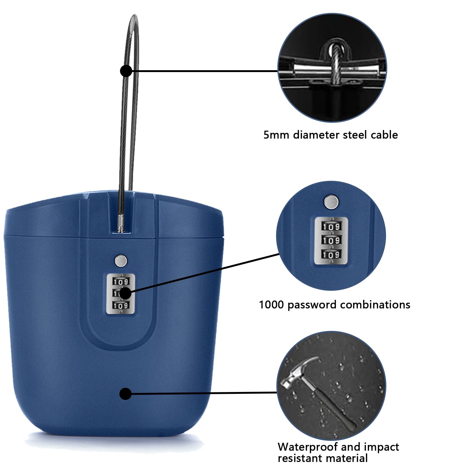 Strandschlossbox 2 Liter - Wasserdichter Tresor Mit Zahlencode Für Strand & Reisen