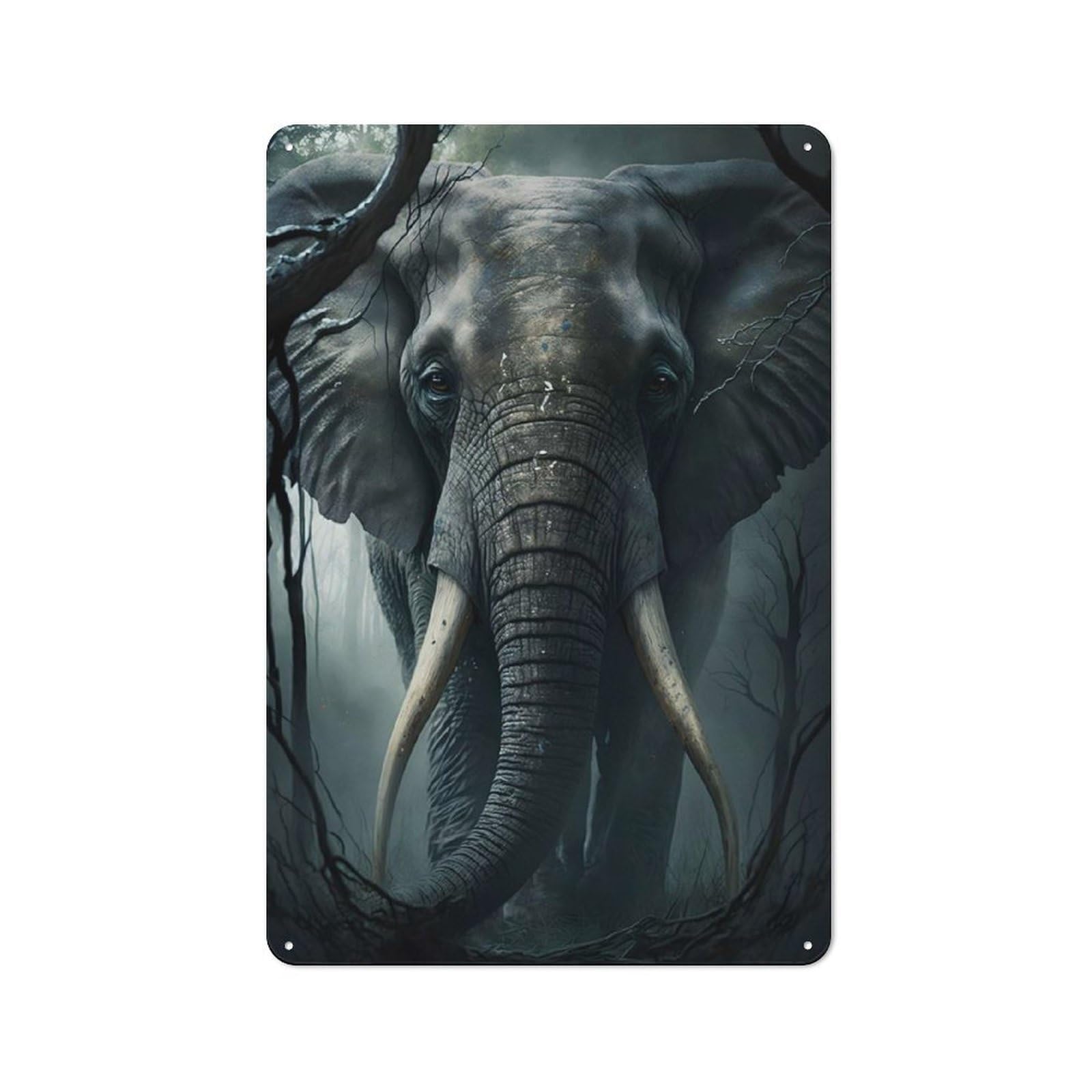 Elephant Heart of Nature Vintage Tin Sign 30x20cm for Café Or Restaurant, Suited to Café Owners And Decorators
