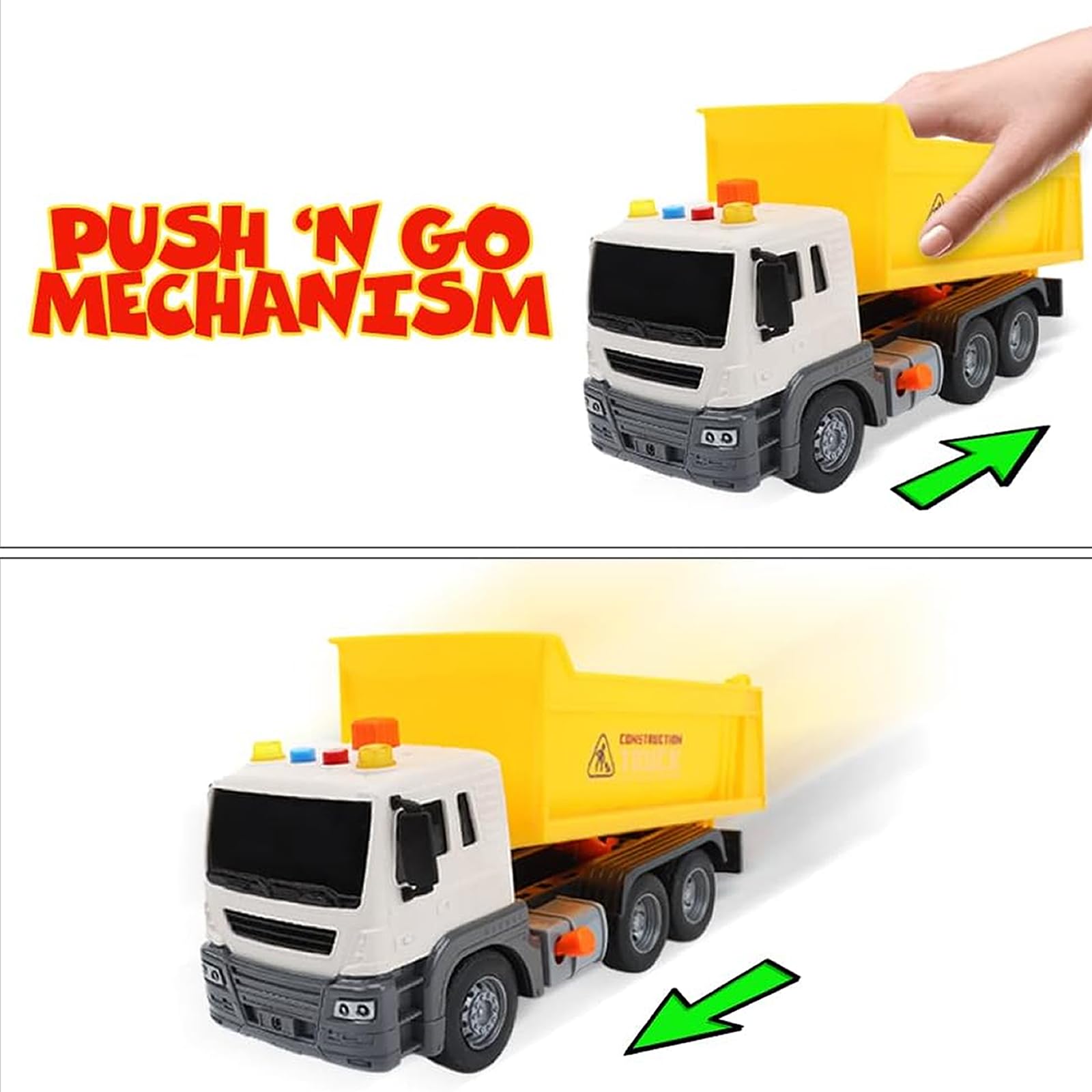 Scala 1:16 Autoribaltabile,Grande camion Giocattolo,Camion Dumper,Dumper Ribaltabile,Cassone Ribaltabile,Dump Truck con Luci e Suoni Funzione Camion Giocattolo Regalo per Bambini 3 4Anni