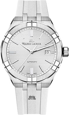 Maurice Lacroix Aikon Silver Dial Automatic 42mm Rubber Strap Swiss Watch | AI6008-SS000-130-2