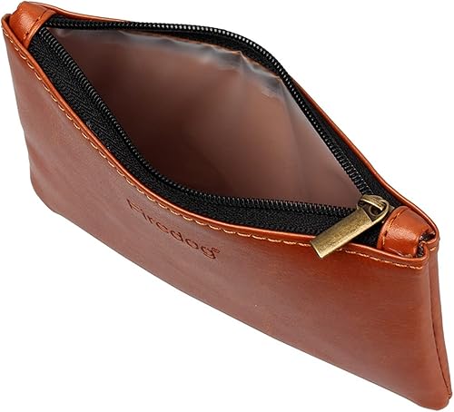Vista 19 de FIREDOG Bolsa de tabaco, pequeña bolsa de cuero para cigarrillos rodantes, bolsa de almacenamiento para hombres (negro)