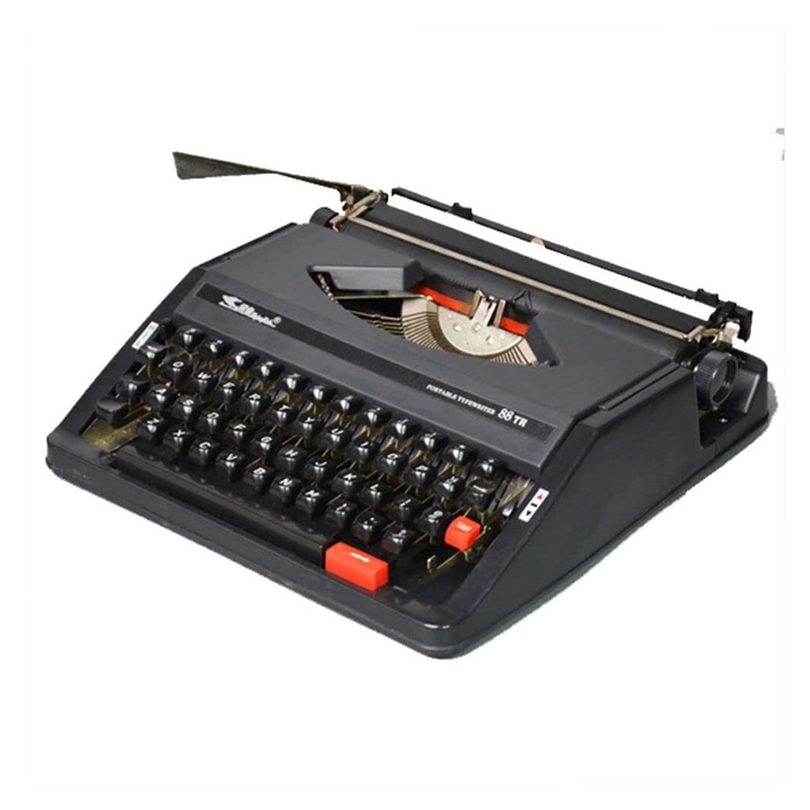 Bezprzewodowa klawiatura do pisania, mechaniczna angielska maszyna do pisania, staromodna, klasyczna nostalgia z 1980 roku, przenośna instrukcja retro