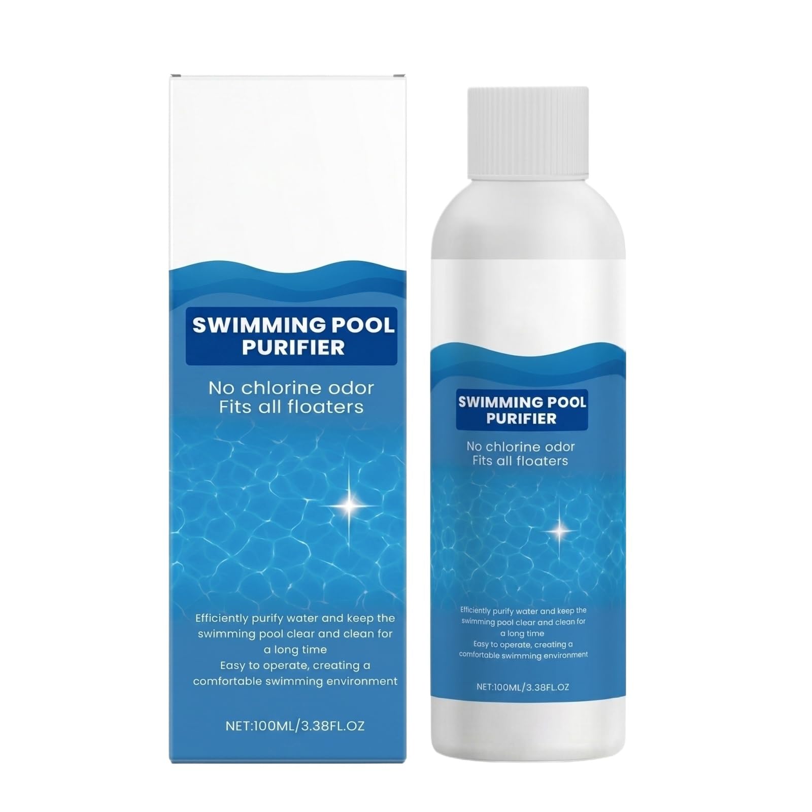 Pool Purification Liquid, Quickly Dissolving Cleaning Liquid, Swimming Pool Clarifier Liquid, Removes Unpleasant Odors, And Cleans Dirt Cloudiness for Inground & Above Ground Pools (1PC)