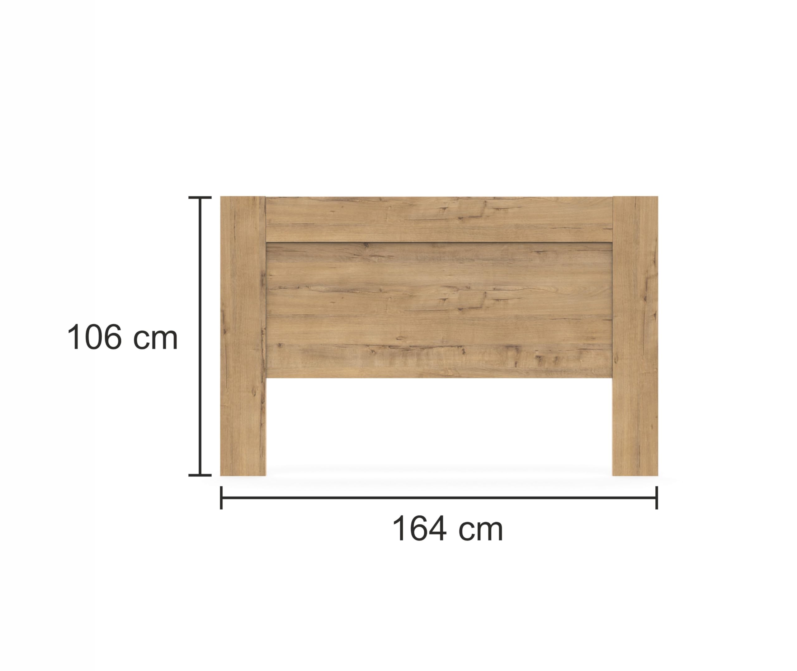MUEBLES PITARCH-Cabecero Cama Doble de 150 Moderno, Roble Gold, 106x164x2,2cm, Dormitorio de Matrimonio, Vintage, Colección Aroa