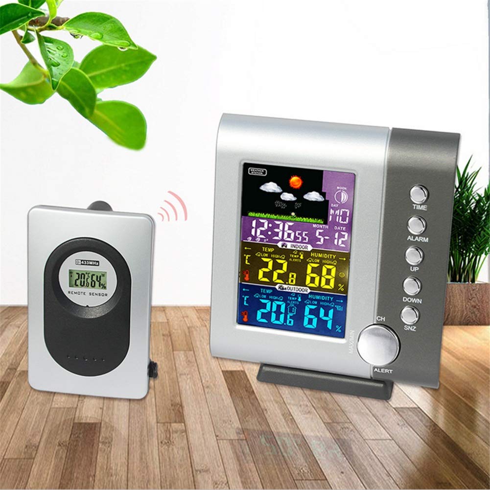 Stazioni Meteo Orologio da Interno con termometro da Esterno con Display a Cristalli liquidi