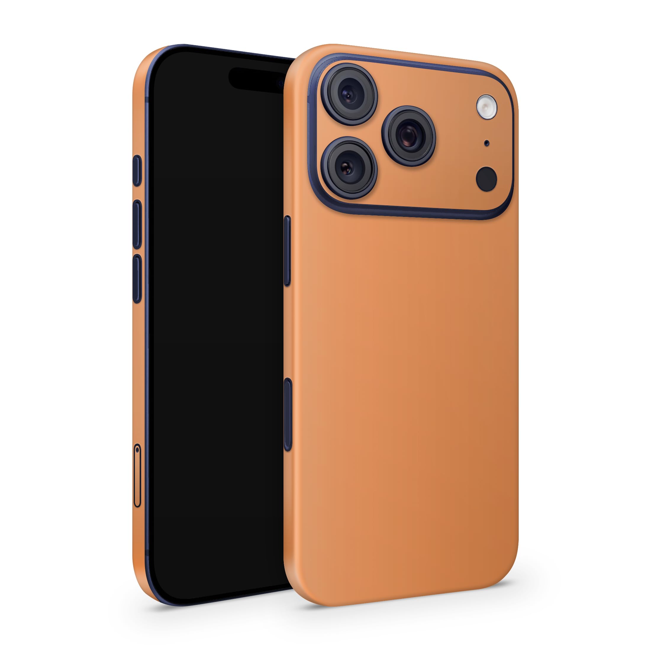 Skins compatibile con iPhone 17 Pro, pellicola protettiva Skin protettiva a 360° con logo scollatura (arancione opaco)
