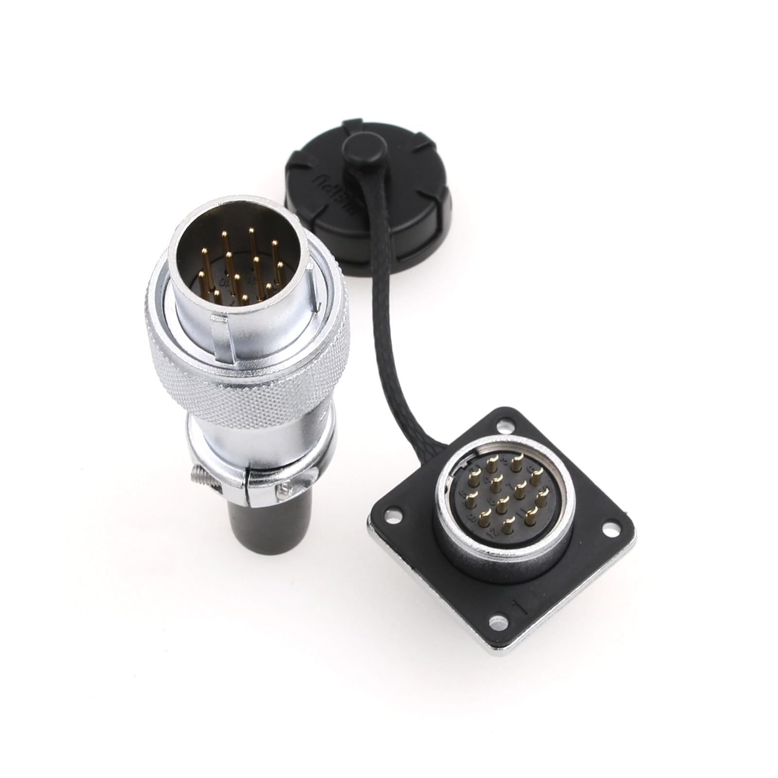 WEIPU WS20 12 Pin Aviazione Impermeabile Connettore IP67 Metallo Spina Maschio Femmina Presa Quadrata Filettata Connettore Cavo Montaggio A Pannello