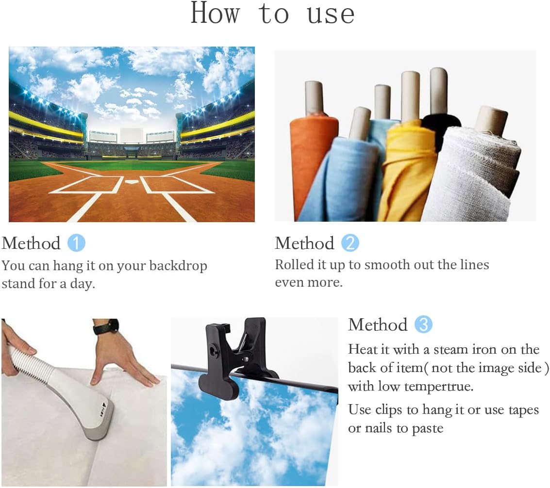 Baseball Backdrop Baseball Field Stadium Photography Backdrops for Sports Boys Birthday Party Decoration Banner Supplies (10x8FT(120x96 inch))
