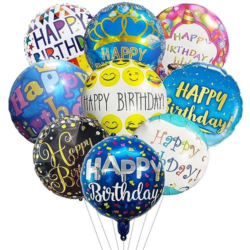 Image of Rozi Decoration Happy Birthday Balloon Set - Pack of 9 Pcs Foil Balloons for Birthday Decoration, Party Backdrop & Celebration Decor