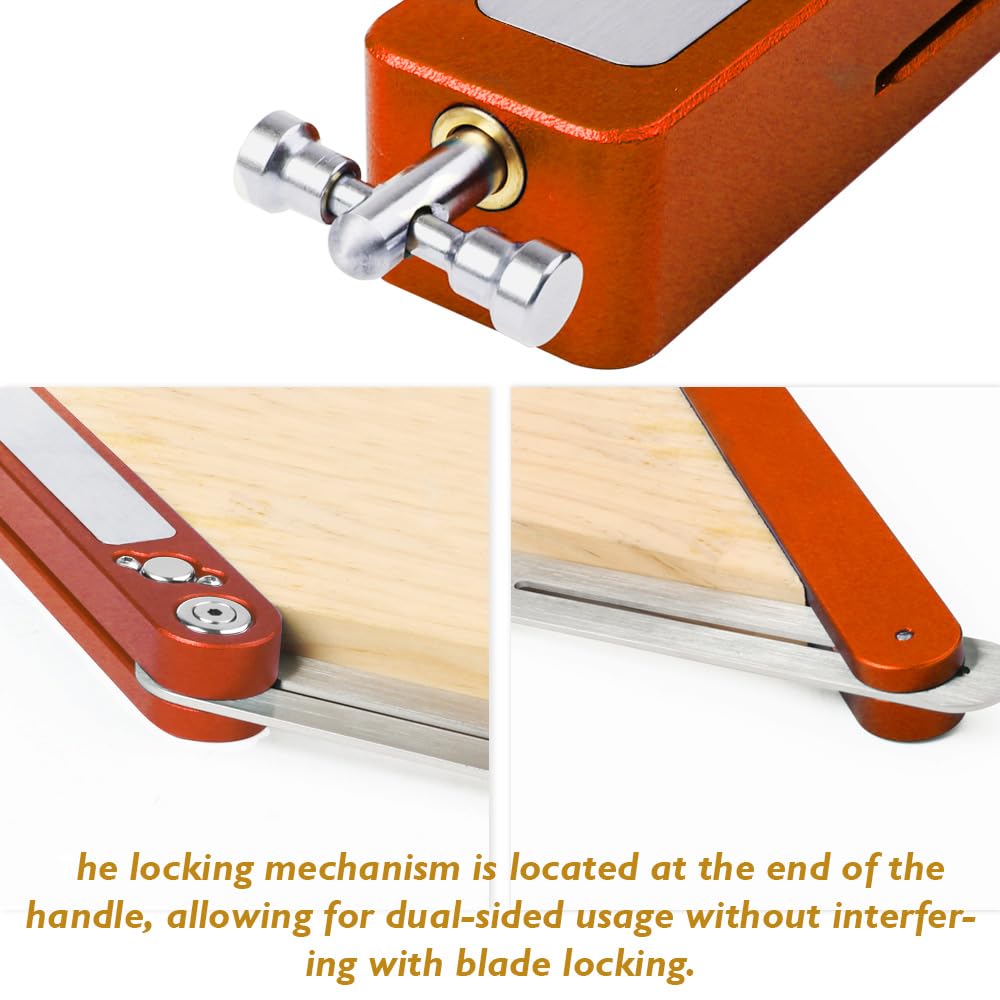 O'SKOOL Sliding T Bevel Gauge with 10" Stainless Steel Blade and Aluminum Handle, Orange - Image 4