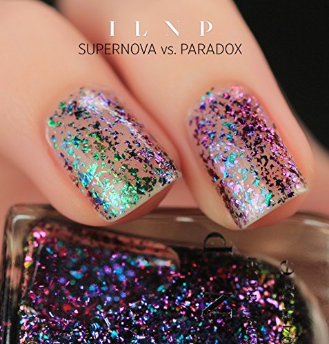 Image of ILNP Paradox (H) - Teal, Blue, Violet, Pink, Fuchsia Holographic Ultra Chrome Color Shifting Flakie Nail Polish