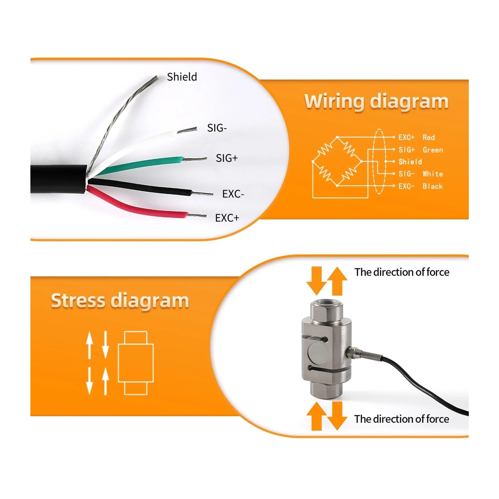 Säulensensor für Lastzelle Typ S Modul AD HX711 Gewicht elektronische Waage 200 kg 300 500 700 1 T 2 3 5 10 20 (Bereich 0-2T)