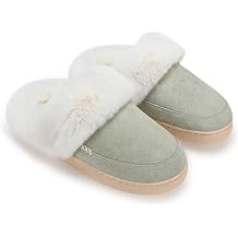 NineCiFun Womens and Mens Memory Foam House Slippers, Faux Fur Lined Indoor Fuzzy Slippers with No-slip Sole, Slip on Suede Home Shoes, Warm Winter Gift for Women & Men