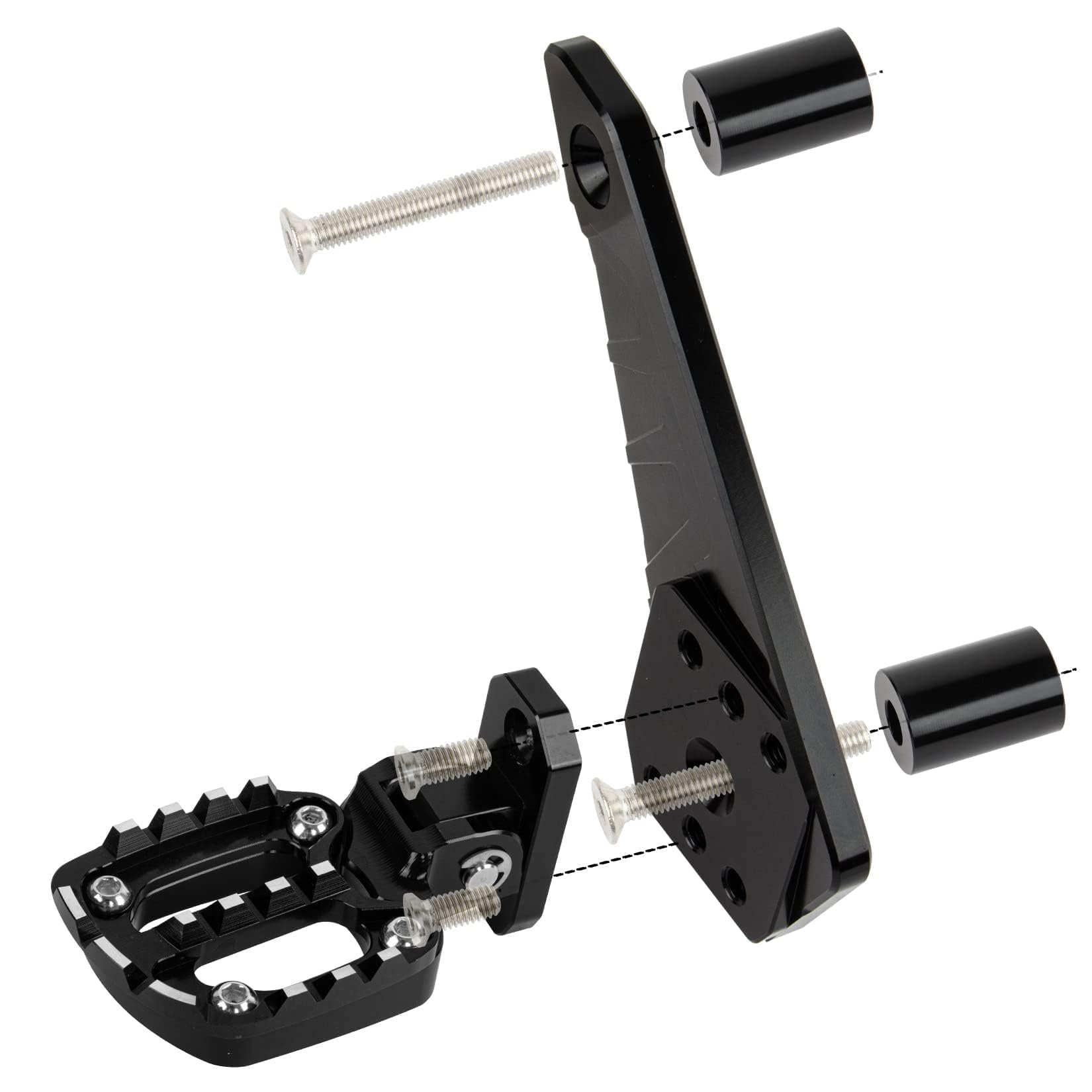 Estribos Traseros Plegables para X-ADV 750 Forza 750 NC 750 2021 2022 2023 2024 2025,PSLER Pedal Trasero de Pasajero Juegos de Aluminio CNC,Se Puede Plegar 90 Grados(Negro)