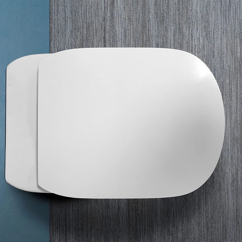 Inbagno Copriwater Sedile WC Dolomite Gemma 2 con Chiusura Ammortizzata, in Duroplast Bianco