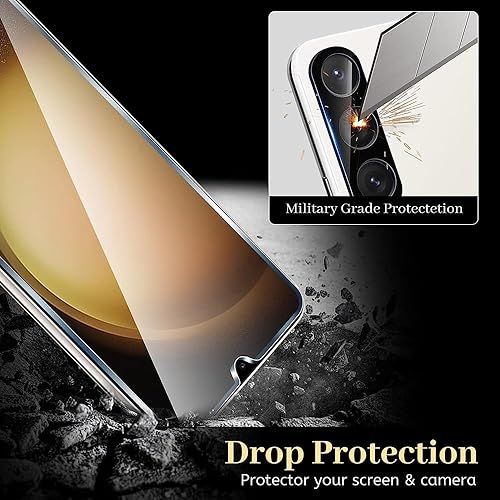 Miniatura 4 de Paquete de 2+2 protectores de pantalla para Galaxy S23 Plus y protector de lente de cámara, desbloqueo ultrasónico de huellas dactilares, sensible