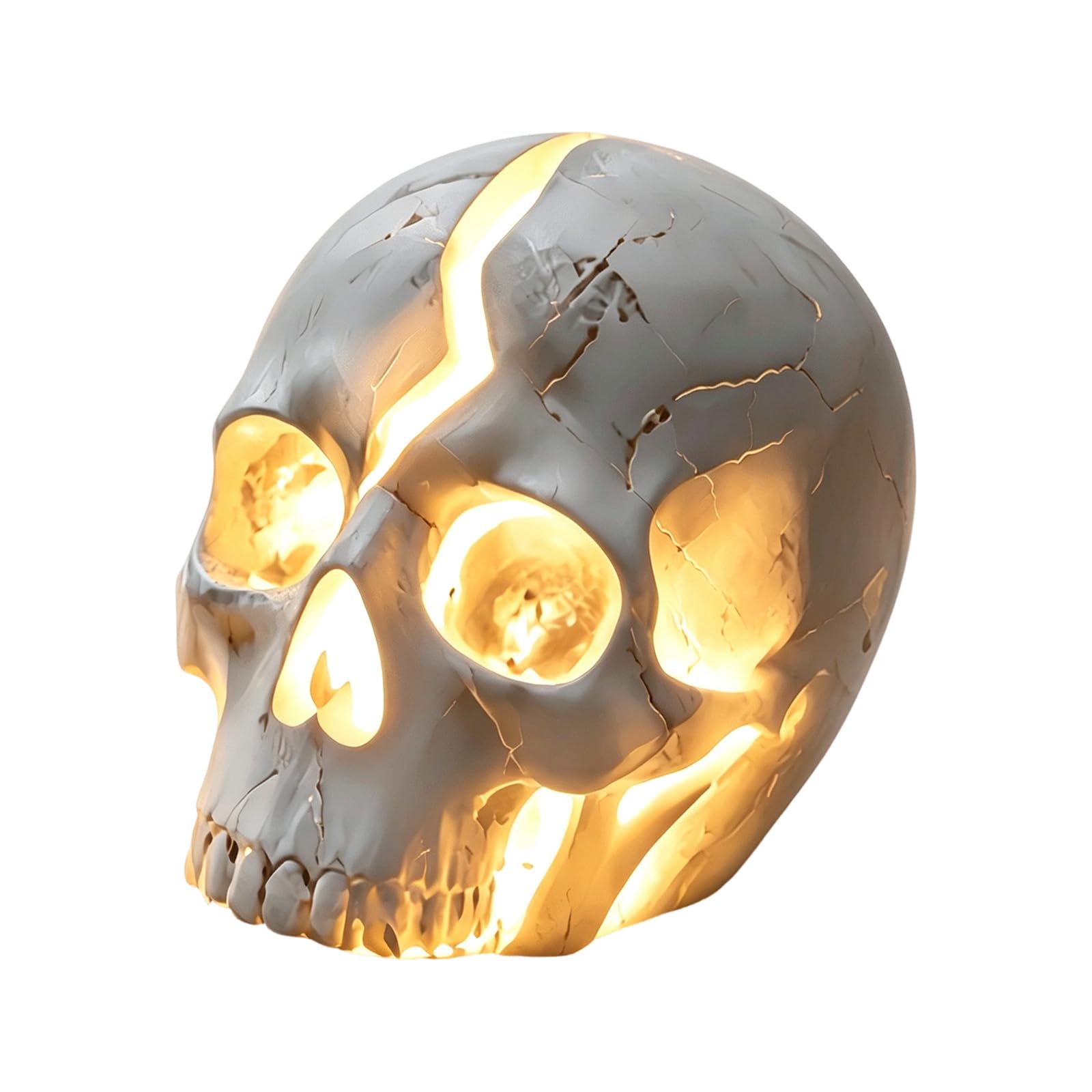 Pangboer White Halloween Entryway Skull Decor Solar Lighted Yard Accent For Garden Walkway Display, Eerie Holiday Piece 18 Cm Solar Skull Yard Ornament Halloween Walkway Accent Eerie Garden Figure Lighted Porch