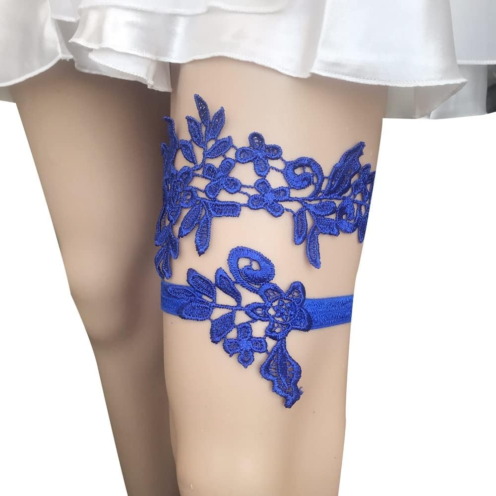 WXYNHHD Lace Wedding Garter Belts Pendant Women Garter Set for Wedding Prom Stretchable Lace Leg Rings(Black)