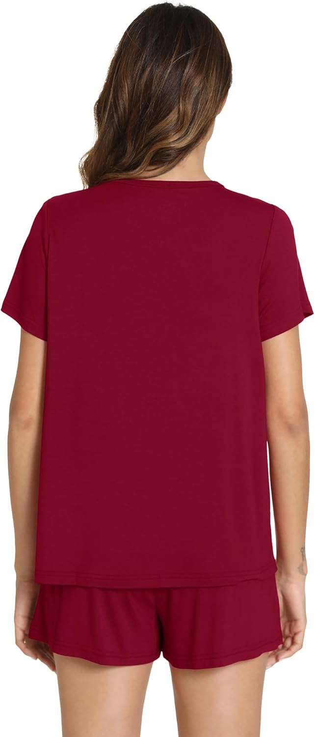 WiWi Viscose from Bamboo Pajamas for Women Loose Comfy Two Pieces Pj Set Top and Shorts Loungewear S-XXL - Image 2