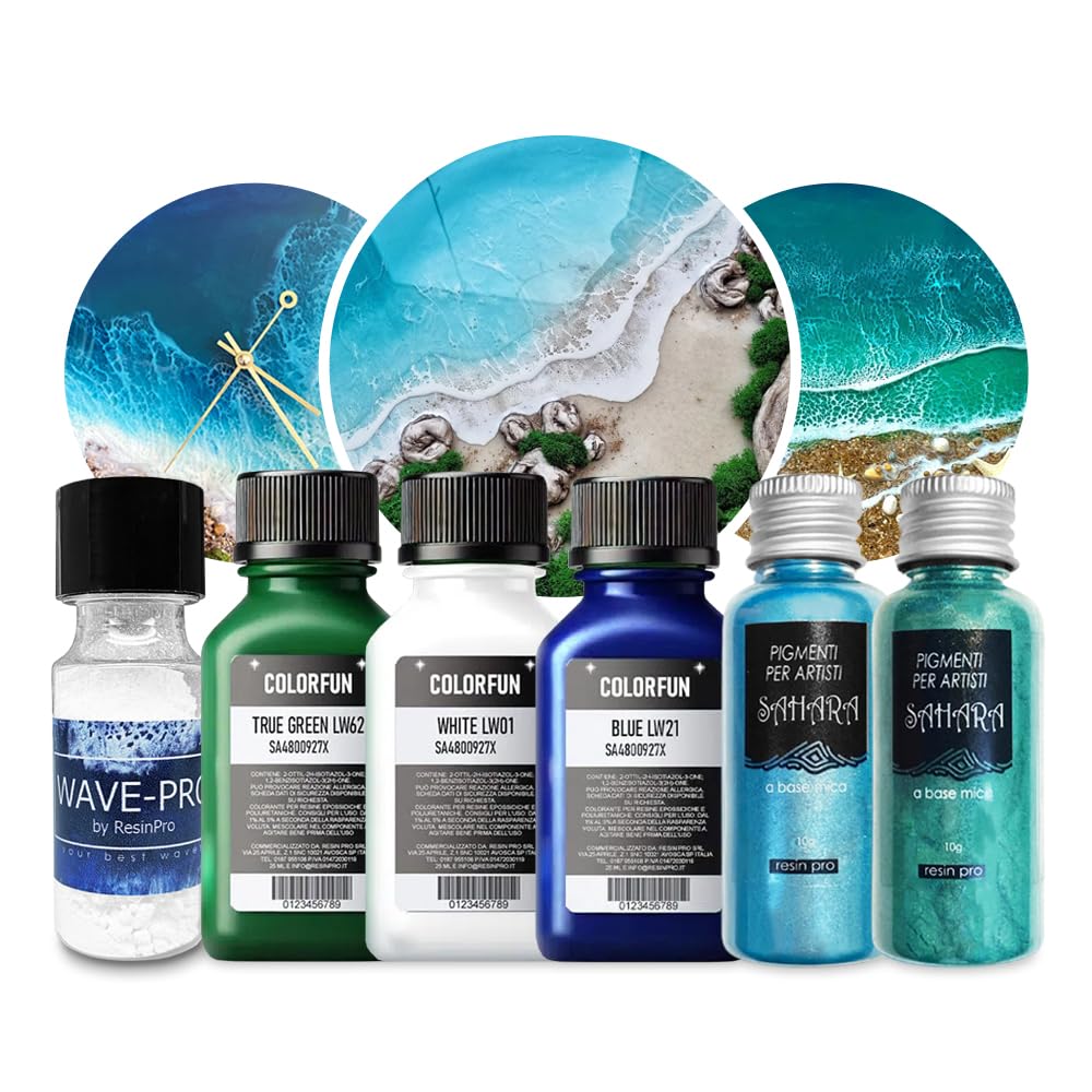 ResinPro® Ocean Epoxy Resin Kit | 110ml Professional Pigments for Resin Art, Ocean Waves & Beach Effects | High-Gloss, UV-Resistant, Non-Toxic