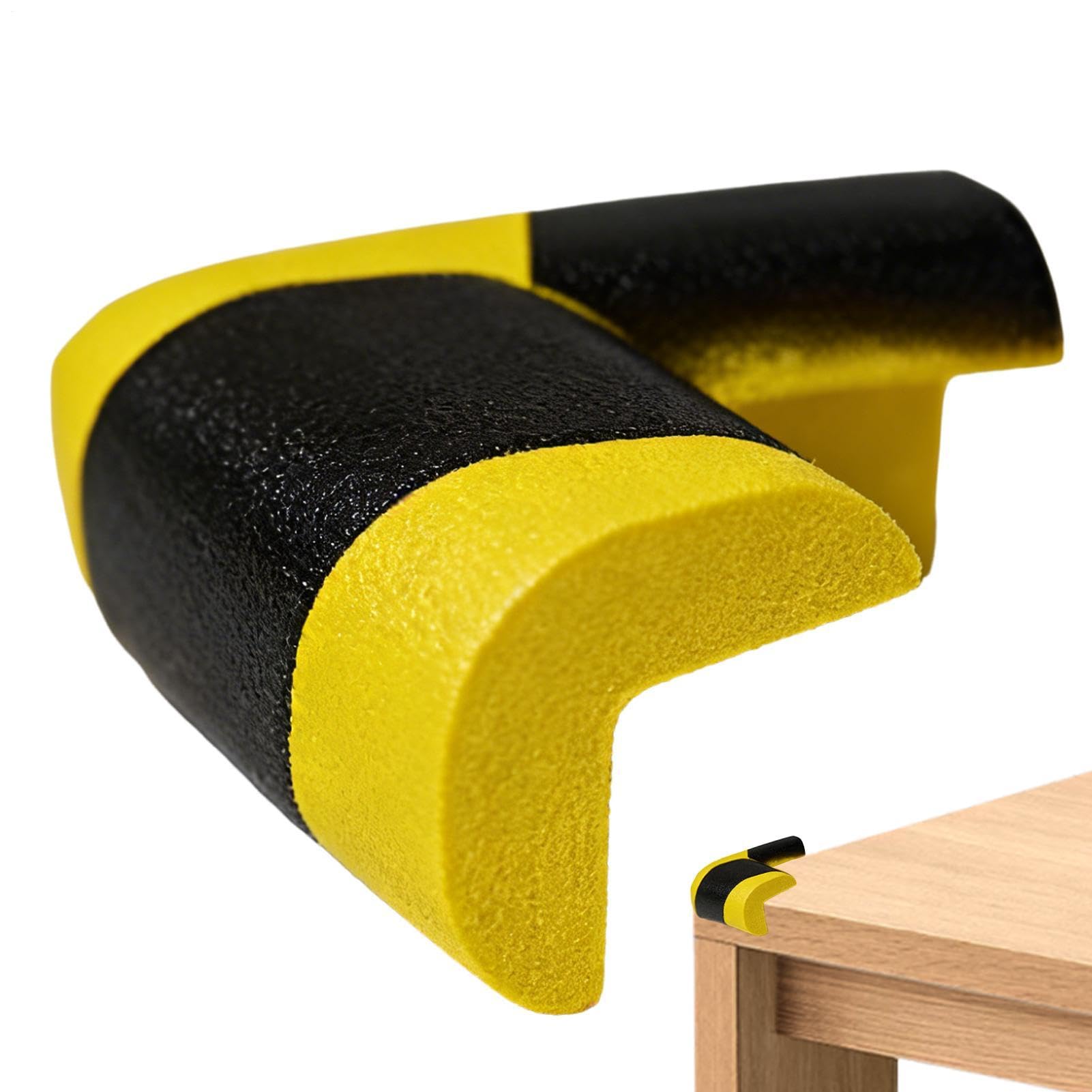 Industrial Foam Corner Guard, Yellow and Black Hazard Warning Strip for Factory Machines, Red and White Safety Bumper for Garage Shelving, Thick Soft Cushion for Wood Tile Metal Surfaces