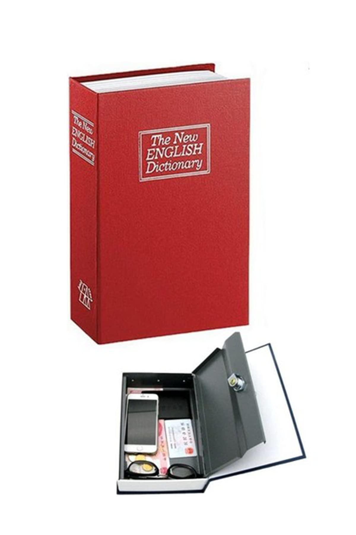 MUJGAN Red Book Safe, Portable Metal Safe Box, Key Safe, Secret Safe, Safes For Home, Keep Your Belongings Hidden and Secure with the MUJGAN Secret Book Safe.