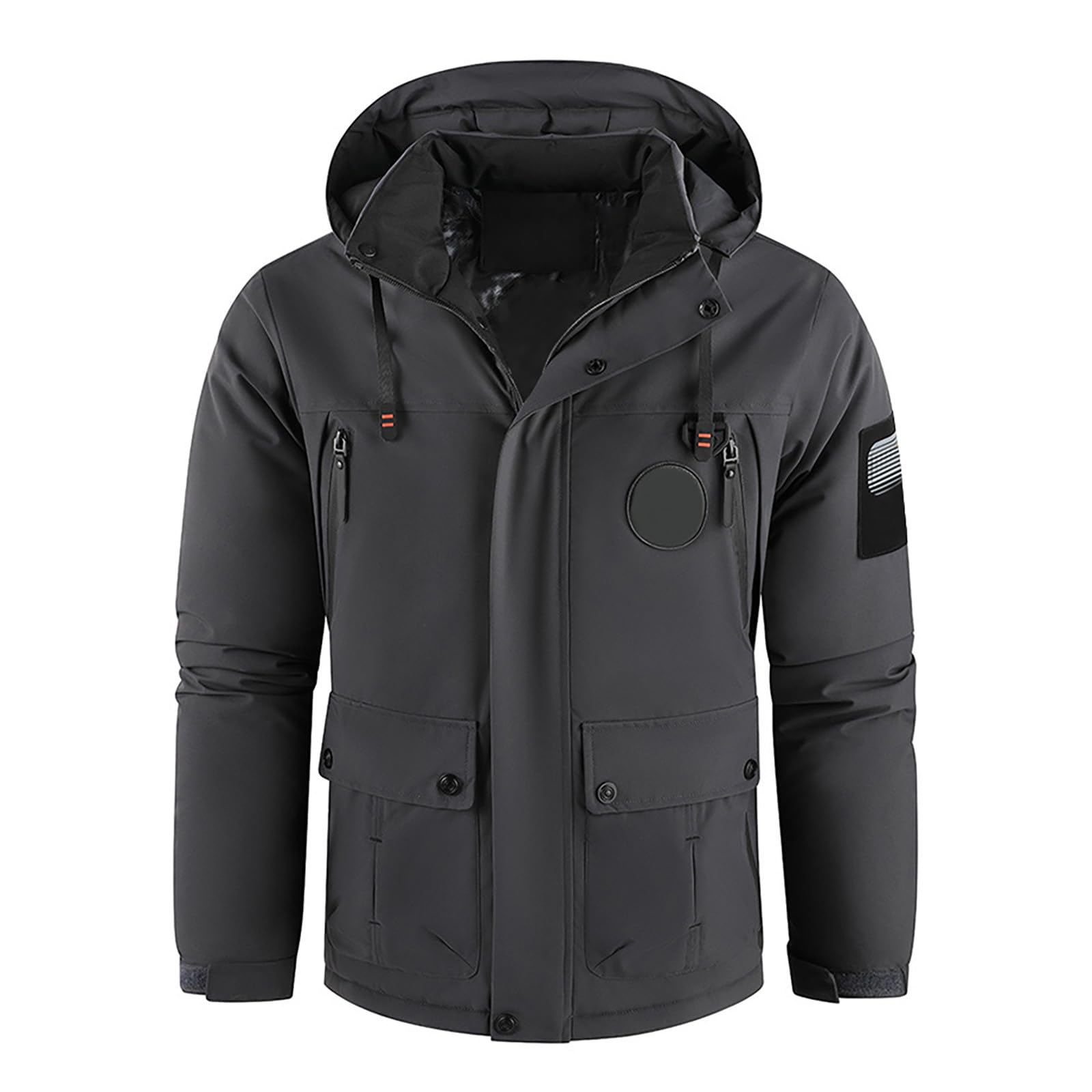 Giacca da Montagna Calda Invernale Giaccone Neve Cappotto Snowboard in Pile Giubbotto Sci con Cappuccio Impermeabile Invernali Antivento Giacce Parka Jacket Per Escursionismo, Trekking