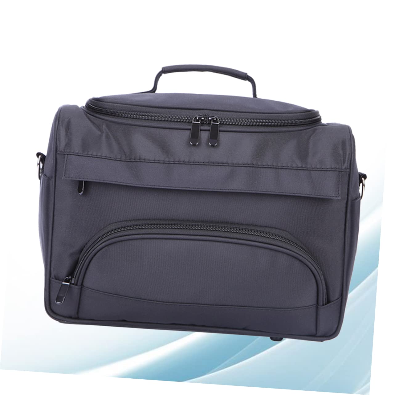 Healeved Paquet de Transport pour Coiffeur en Tissu Noir Bandoulière, Capacité et Compartiments Multiples pour Organiser Matériel et Accessoires de Salon de Coiffure