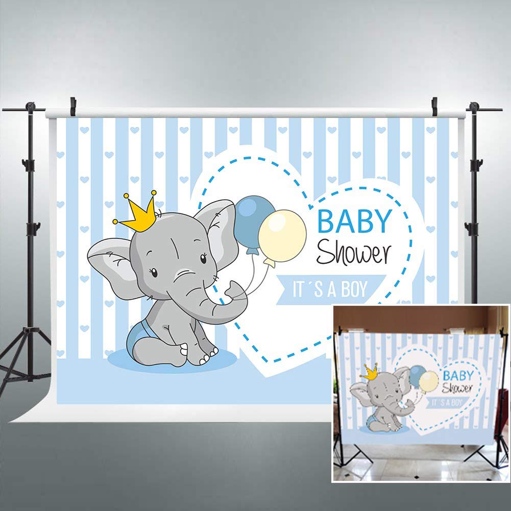 Buy Riyidecor Baby Boy Shower Backdrop Cute Blue Stripe Prince Balloon