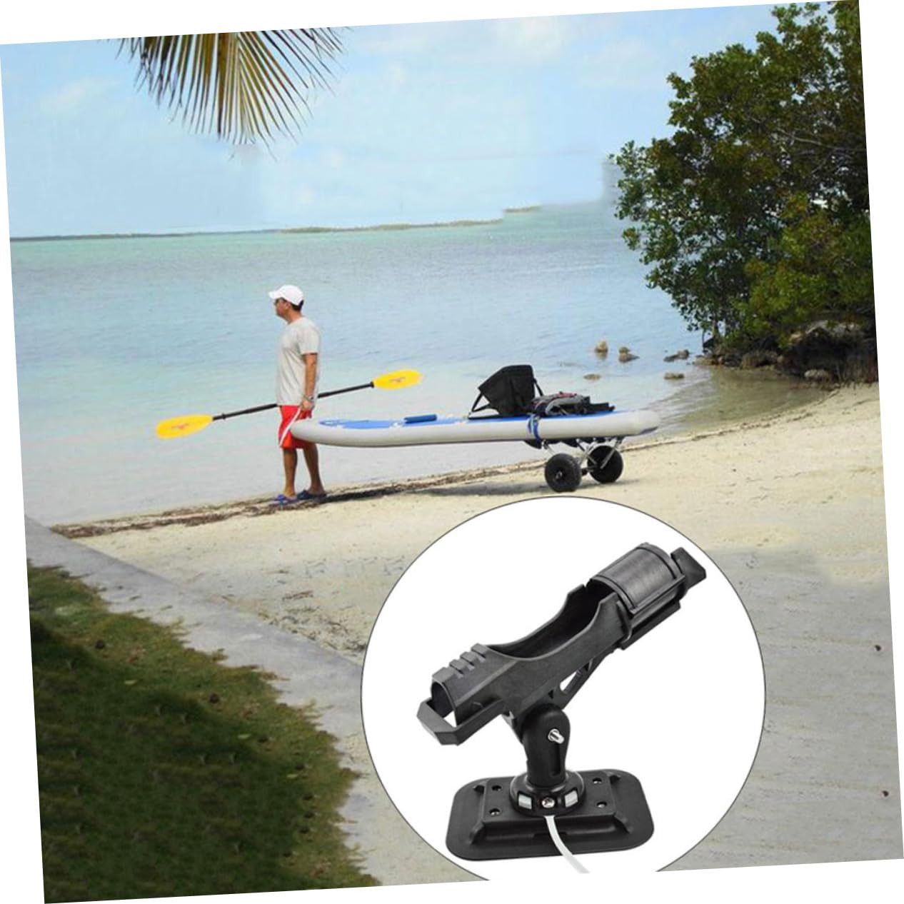 Supporto Facile per Canna Regolabile da Girevole in Pesca Nylon Leggero Installare Accessorio Pratico e Resistente per Kayak e Barche