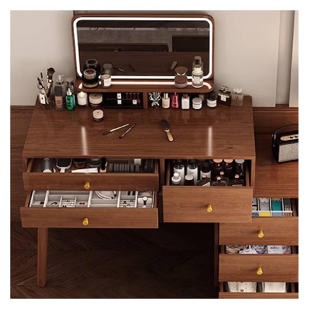 Multifunctional Makeup Vanity Dressing Table with LED Mirror