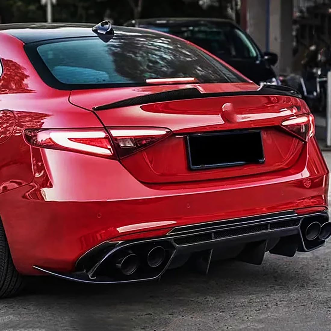 Spoiler Posteriore per Auto per Alfa Romeo Giulia 2015-2024,Spoiler Ali di Coda del Bagagliaio in ABS,Nero Lucido,Glossy Black