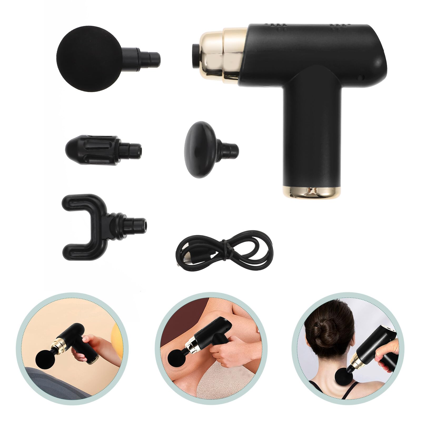 Mini Masajeador Eléctrico de Percusión Ajustable para Uso Doméstico de Terapia Profunda para Cuello Espalda y Piernas Dispositivo Portátil para Aliviar Muscular y Rigidez