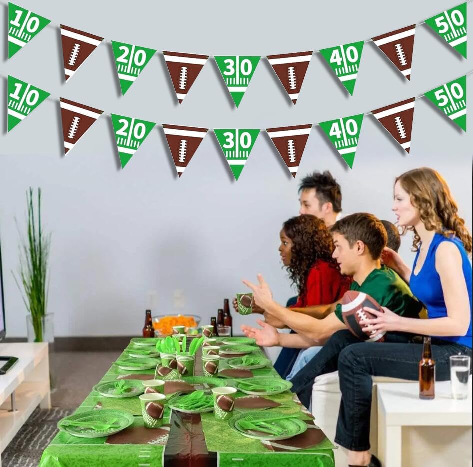 Miniatura 7 de Banderines de fútbol americano, banderines de fútbol, suministros de fiesta temática de fútbol, fútbol americano, triángulo, banderines para