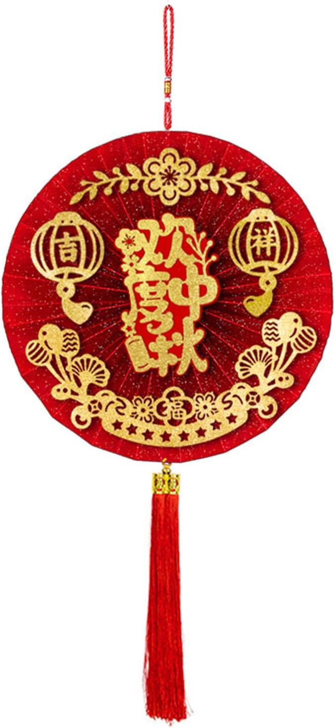 Festival Paper Fan Mid-Autumn Festival Handmade Hanging Paper Fans For Autumn Festival Celebration