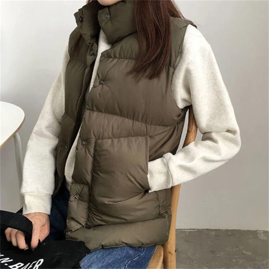 Automne Hiver Femmes Gilet Court Manteau Coton Décontracté Chaud Mince