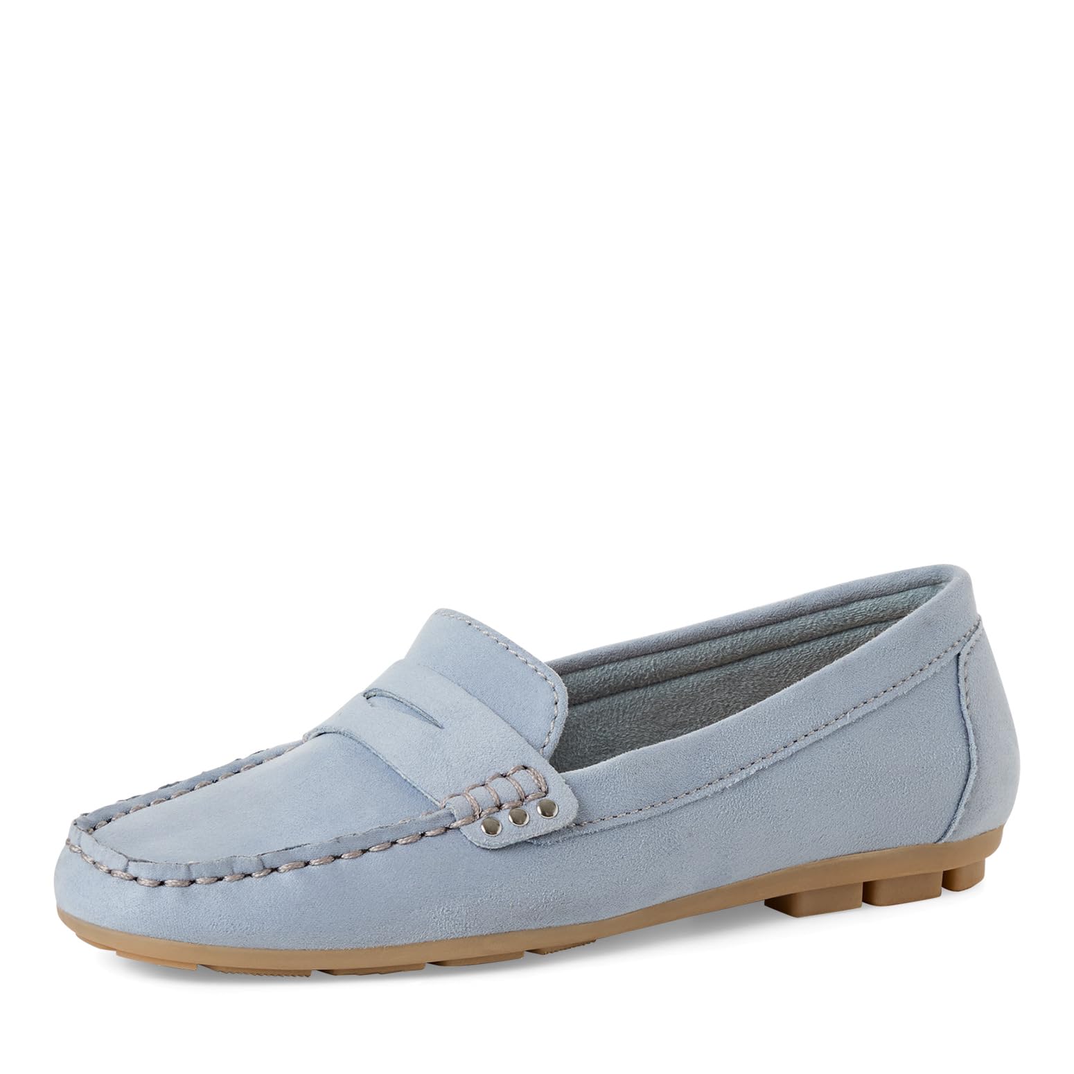 MARCO TOZZI Women Moccasin Soft Feel Me Footbed Comfortable, Blue (LT.Blue), 4.5 UK