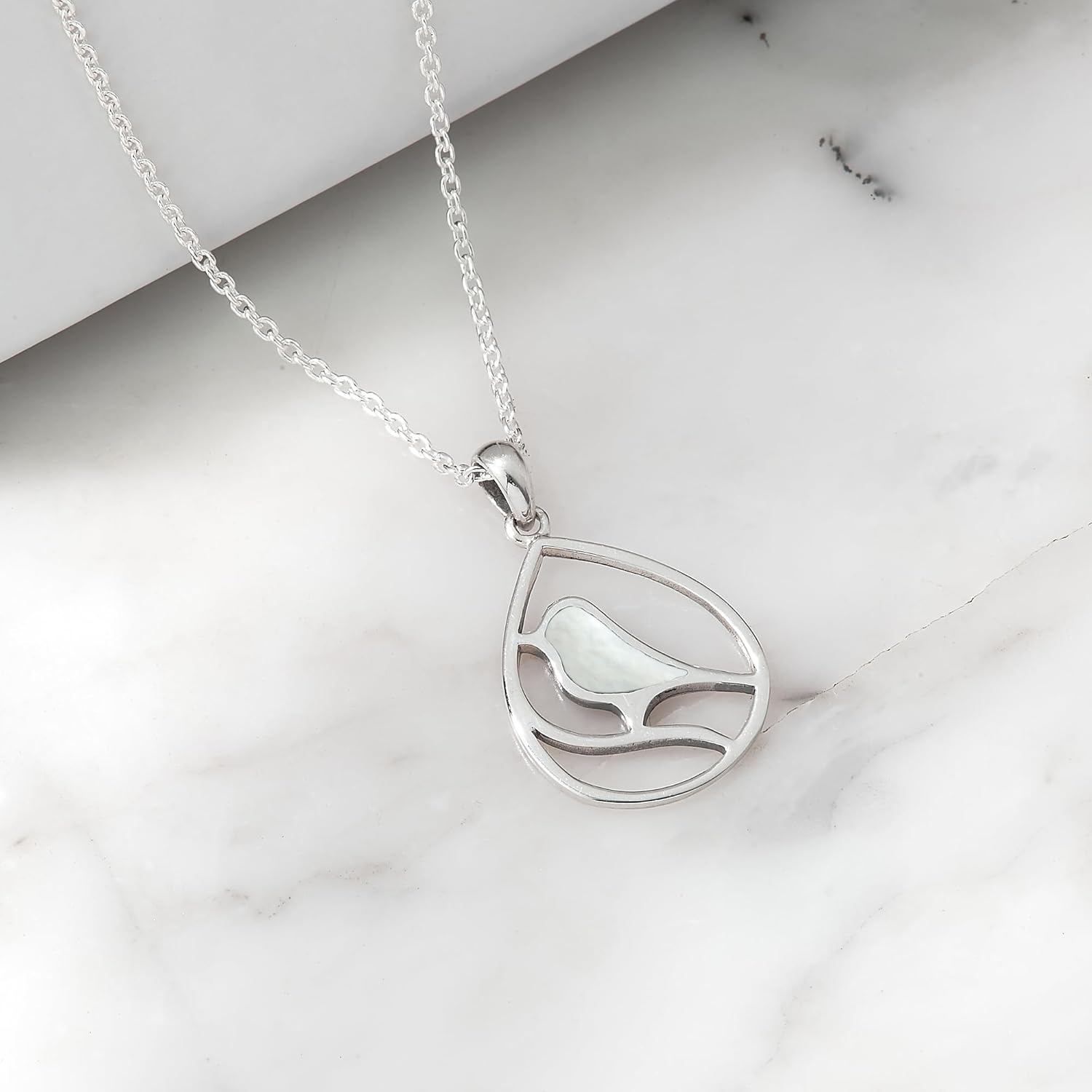 Boma Jewelry Sterling Silver Bird Necklace, 16 inches - Image 3