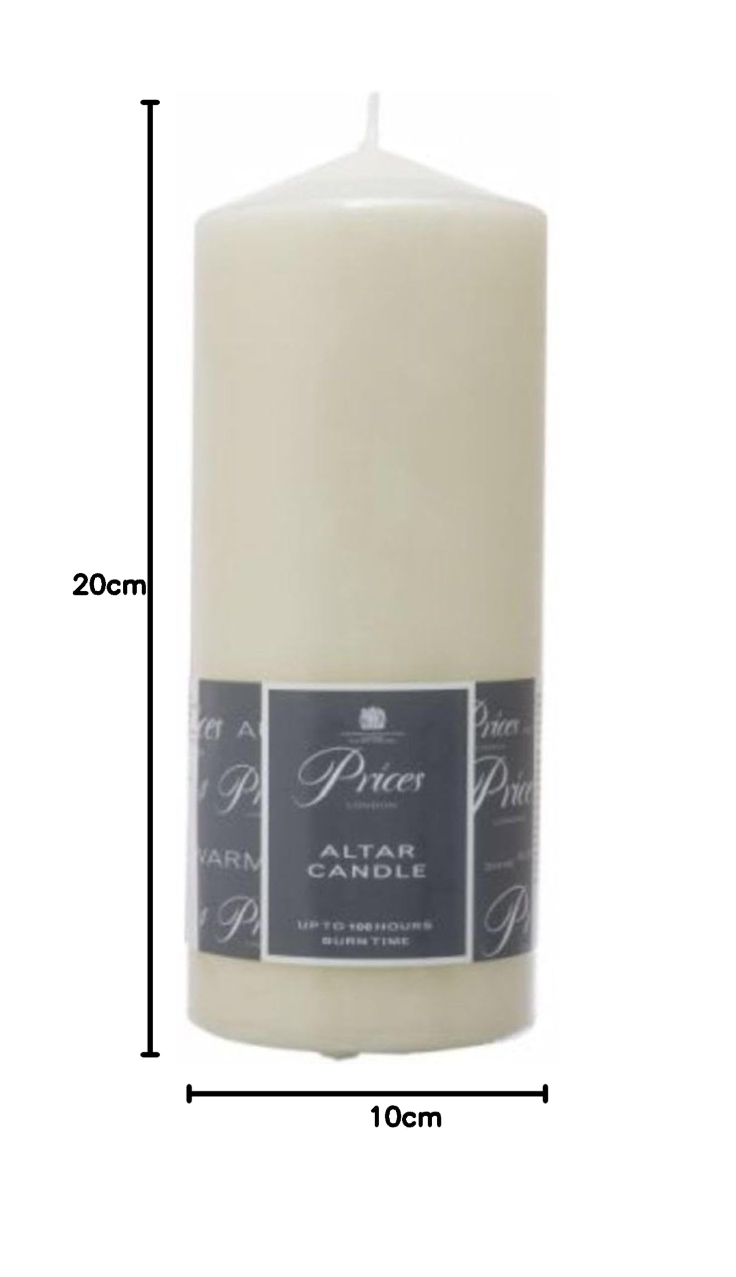 4 x Precios Altar Vela marfil, 100 horas de duración, 200 x 80 mm