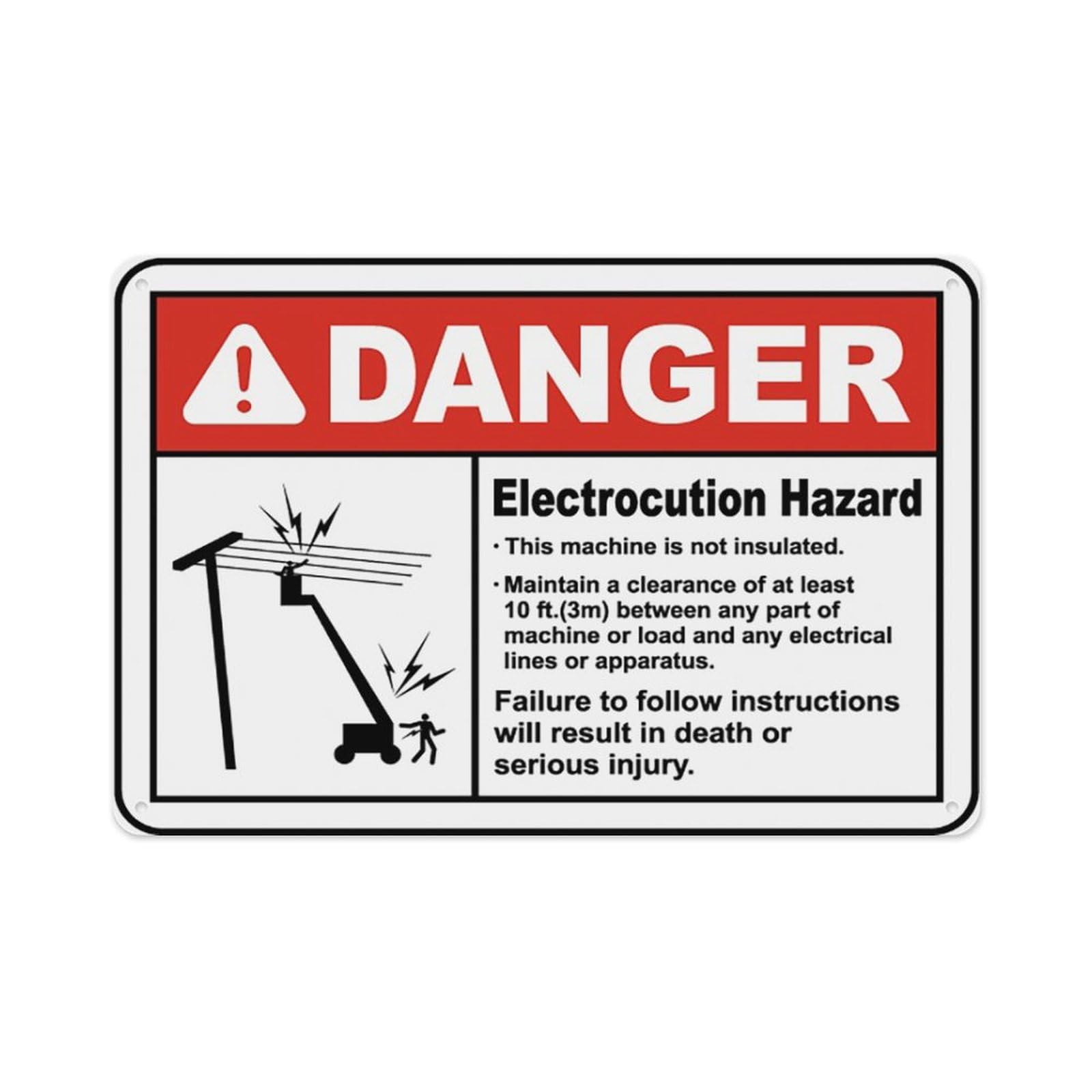 peiyeety Maintain 10 Foot Clearance Sign Aluminum Tin Warning Signs For Home Outdoor Garden 8X12 Inches
