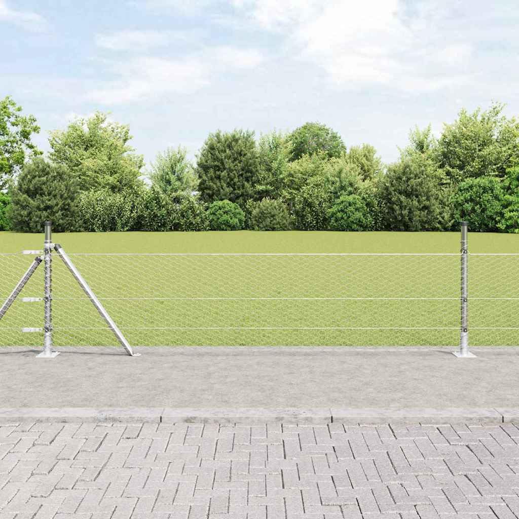 vidaXL Recinzione esagonale con base in cemento 50 x 0,5 m Argento